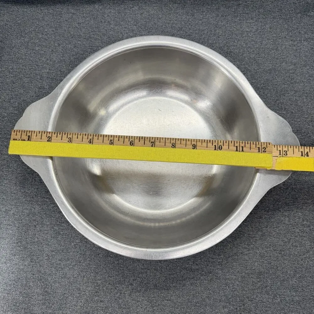 Vintage MCM Stainless Steel SOLID METAL 2.5lb Heavy Duty Mixing Bowl Cookware